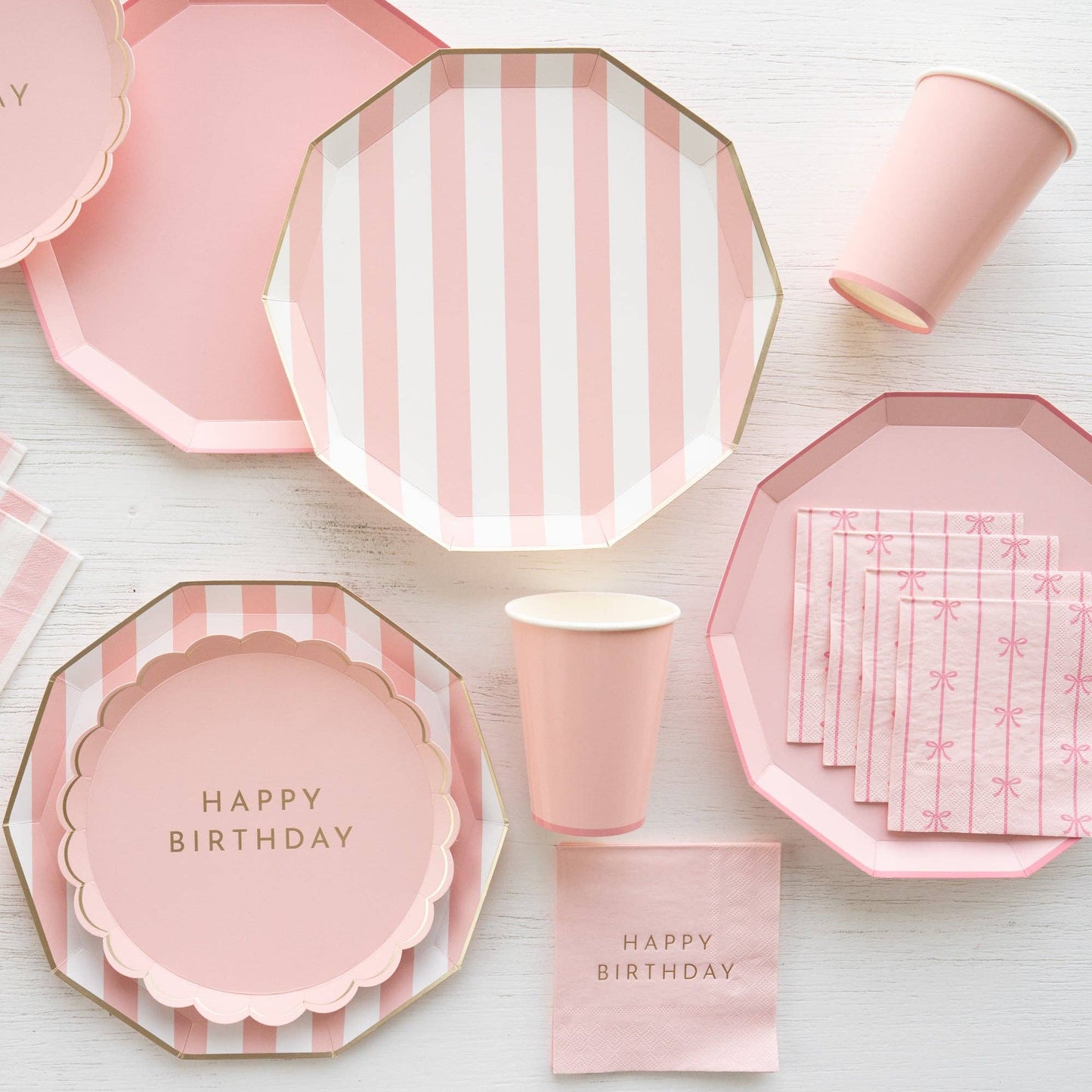 PINK STRIPED PLATES