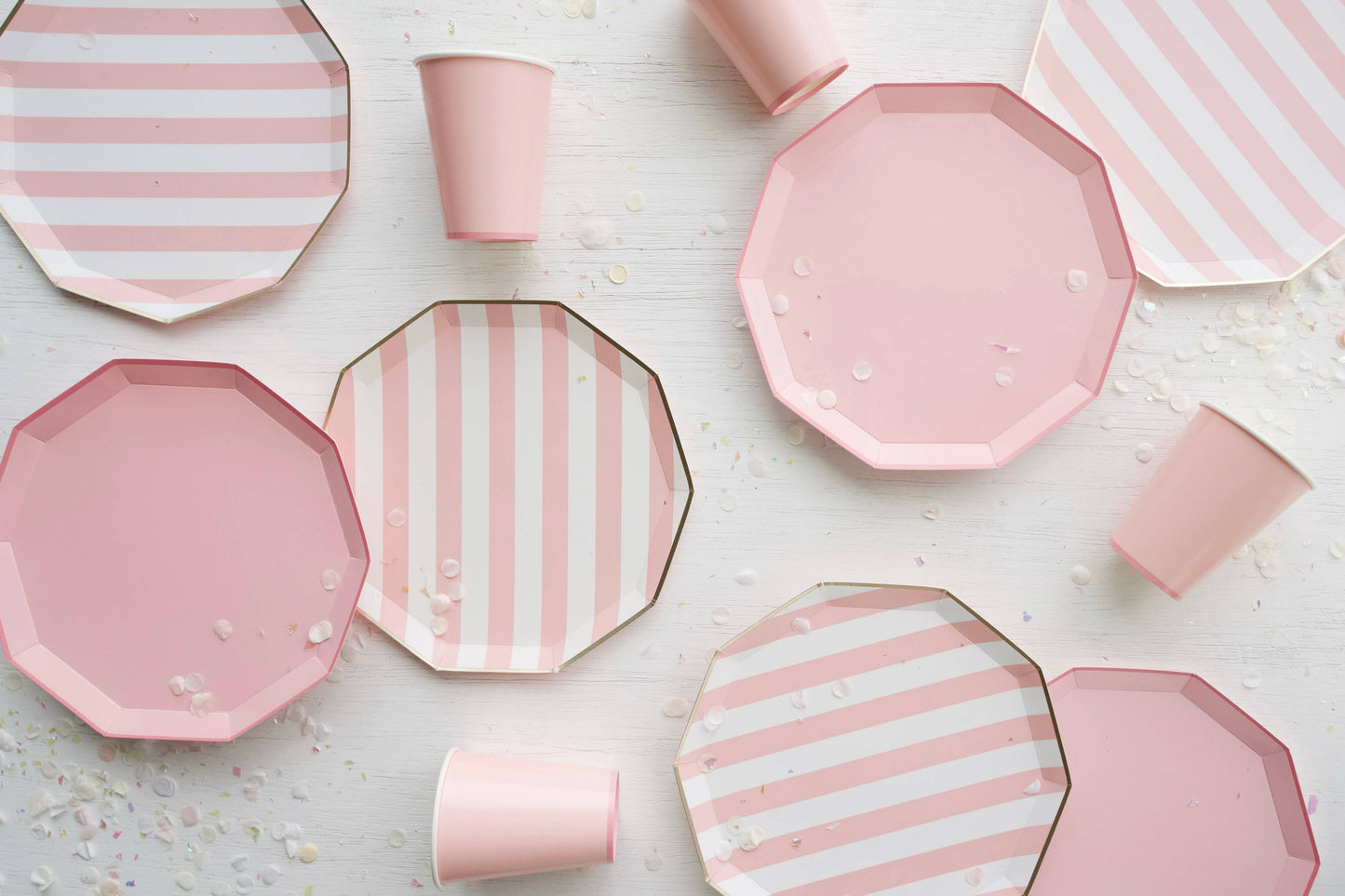 PINK STRIPED PLATES