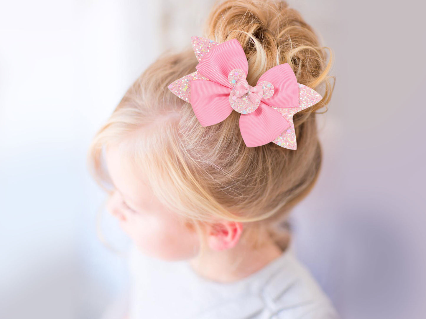 PINK SPARKLE MINNIE HAIR CLIP