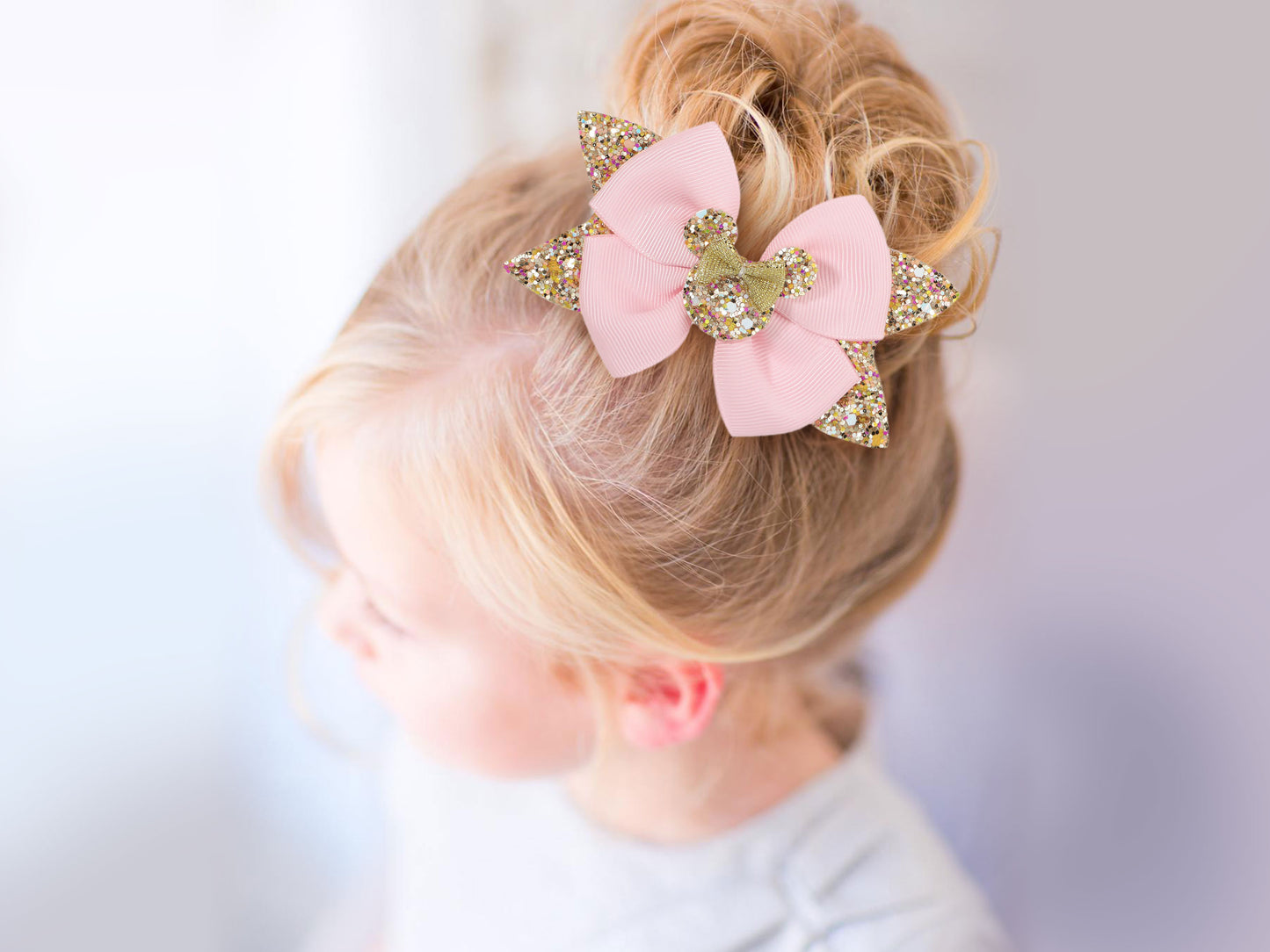 GOLD SPARKLE MINNIE HAIR CLIP