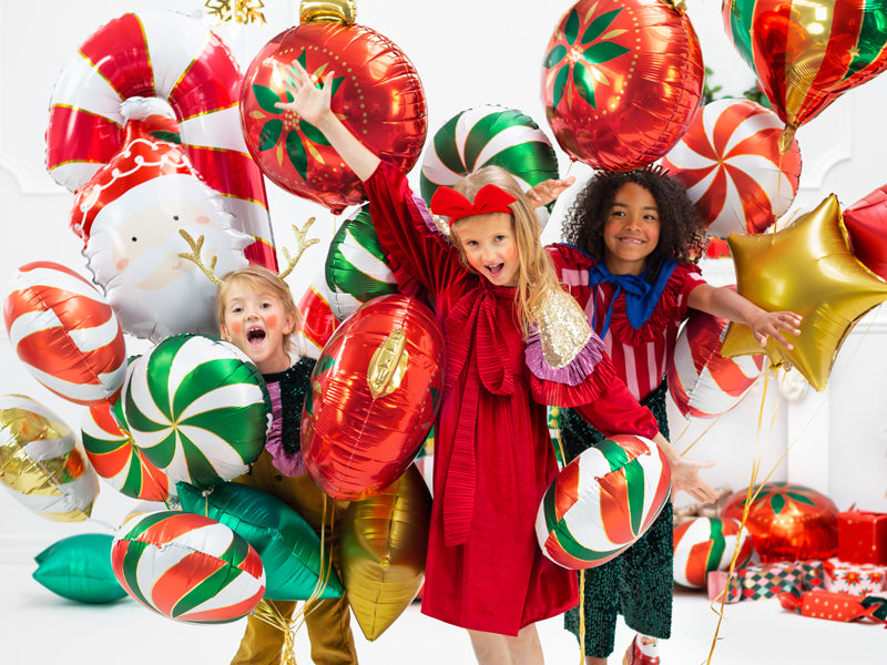 RED CANDY SWIRL FOIL BALLOON