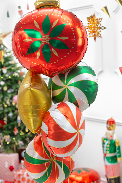 RED CANDY SWIRL FOIL BALLOON