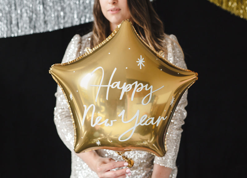 GOLD HAPPY NEW YEAR BALLOON