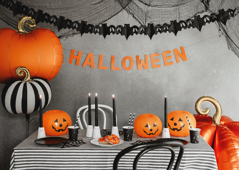 MATTE STRIPED PUMPKIN FOIL BALLOON
