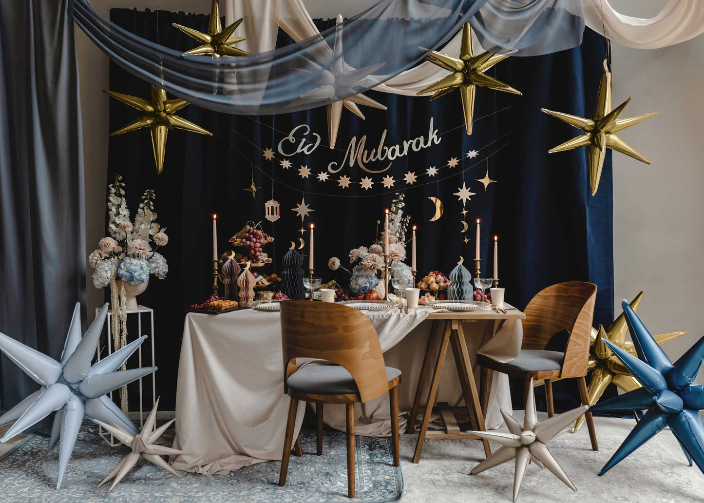 NAVY BLUE STARBURST FOIL BALLOON