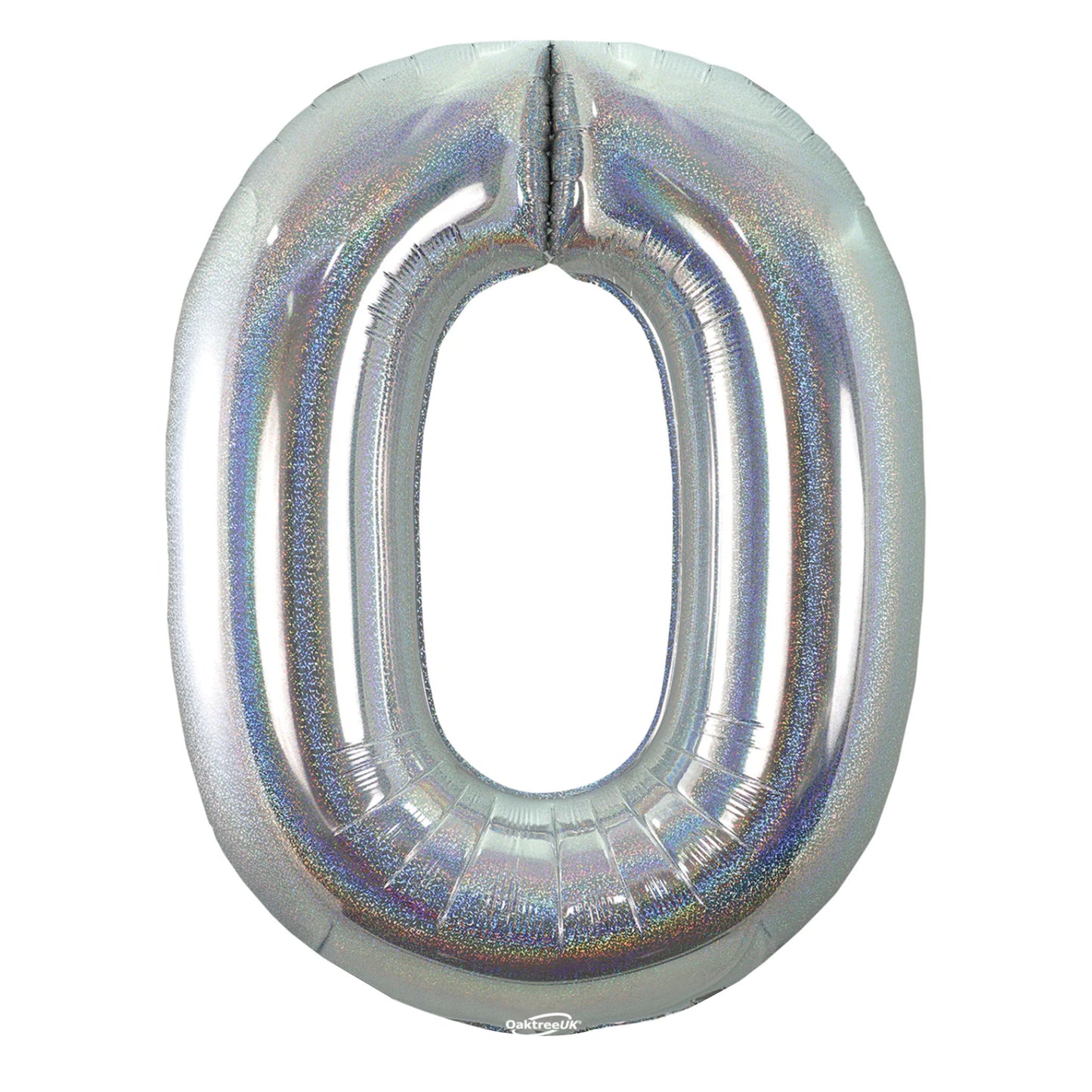 HOLOGRAPHIC SILVER NUMBER BALLOON