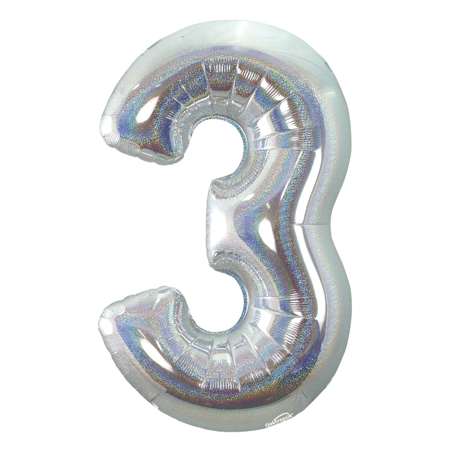 HOLOGRAPHIC SILVER NUMBER BALLOONS