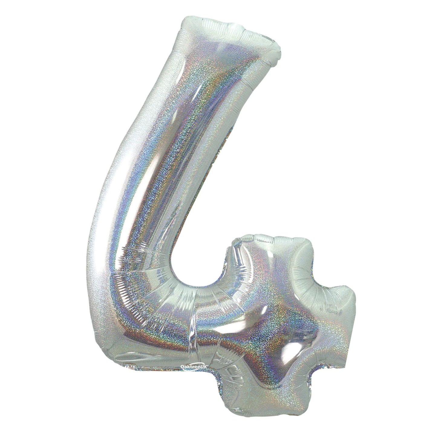 HOLOGRAPHIC SILVER NUMBER BALLOONS