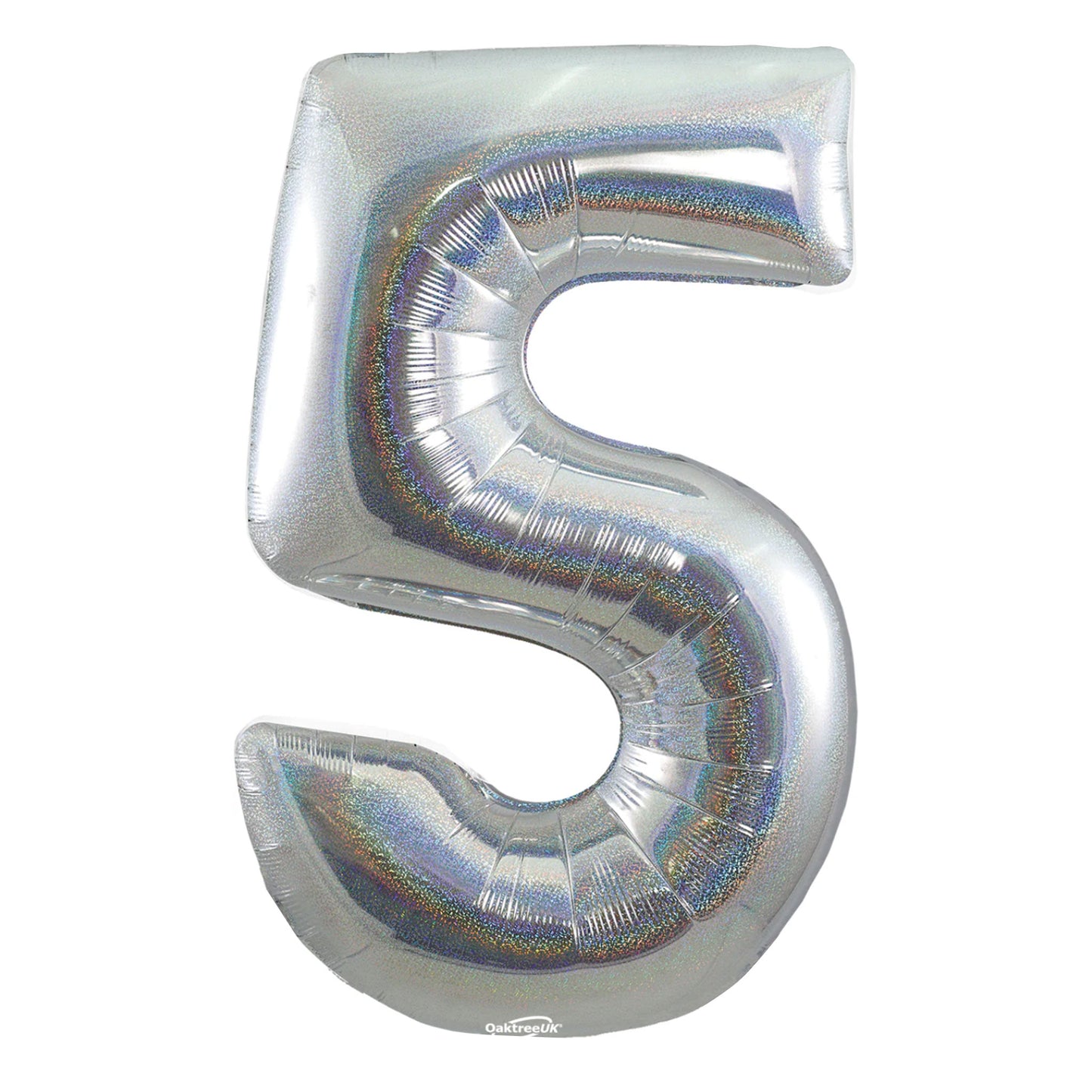 HOLOGRAPHIC SILVER NUMBER BALLOONS