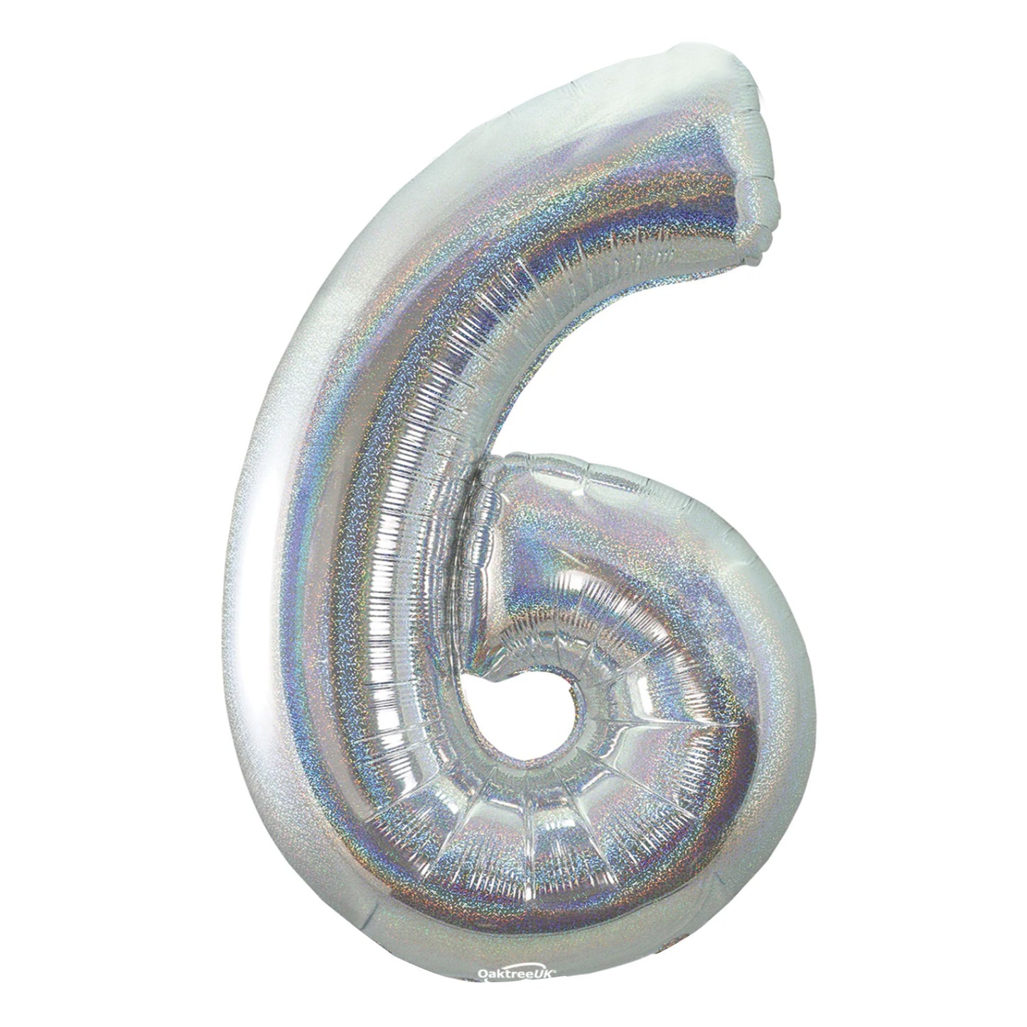HOLOGRAPHIC SILVER NUMBER BALLOONS