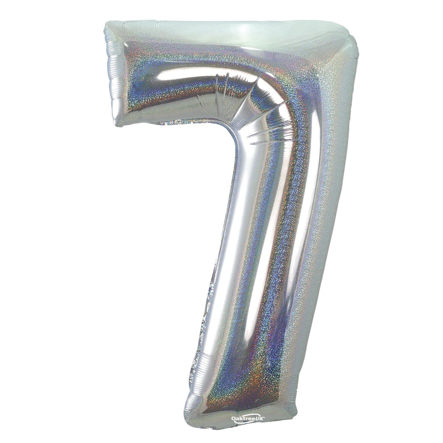 HOLOGRAPHIC SILVER NUMBER BALLOONS