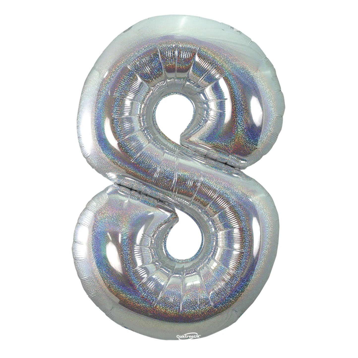 HOLOGRAPHIC SILVER NUMBER BALLOONS