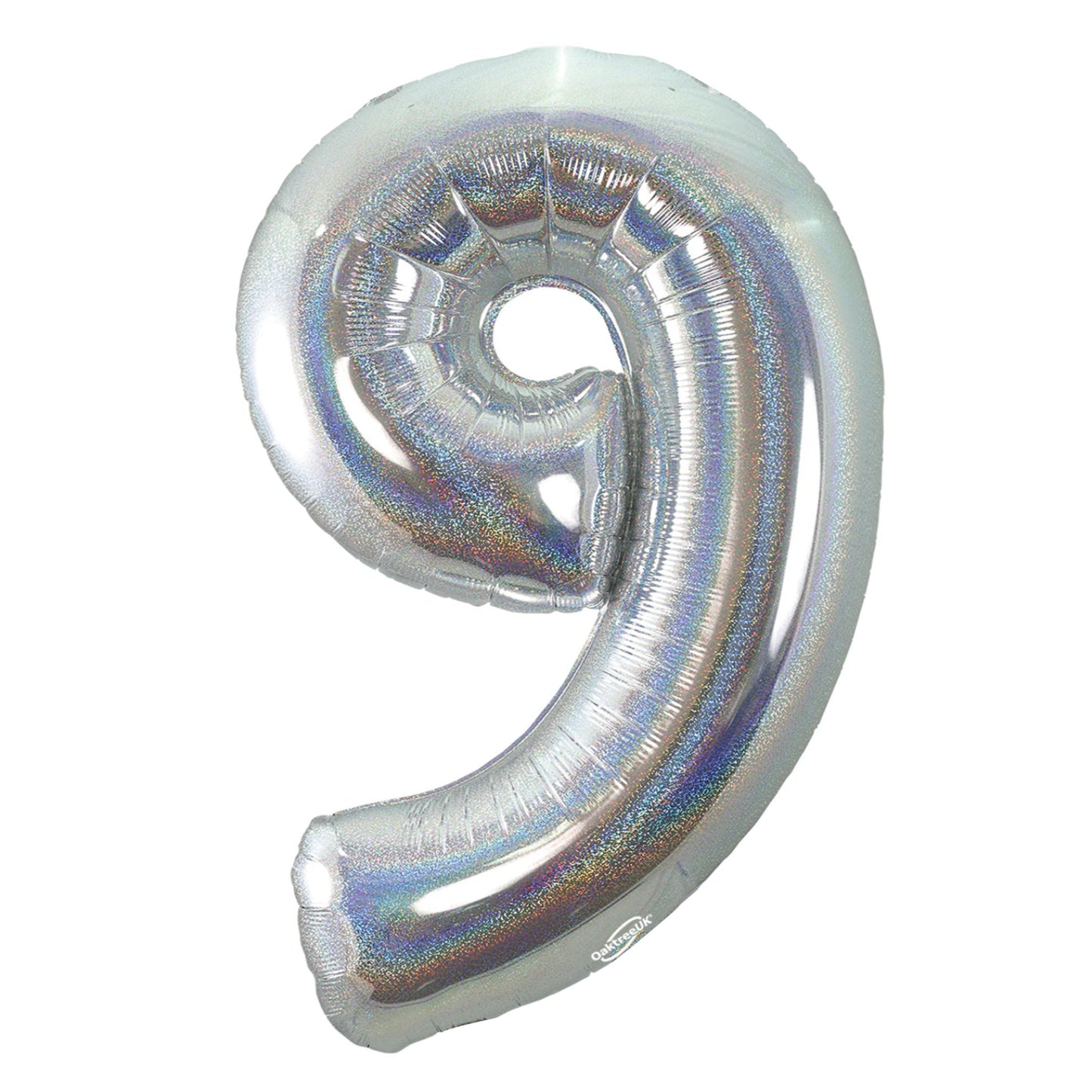 HOLOGRAPHIC SILVER NUMBER BALLOON