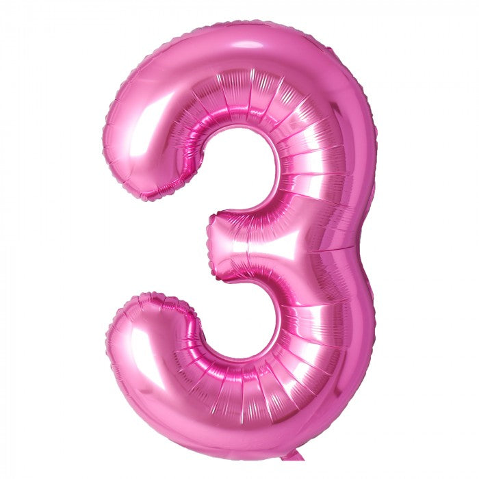 PINK NUMBER FOIL BALLOONS