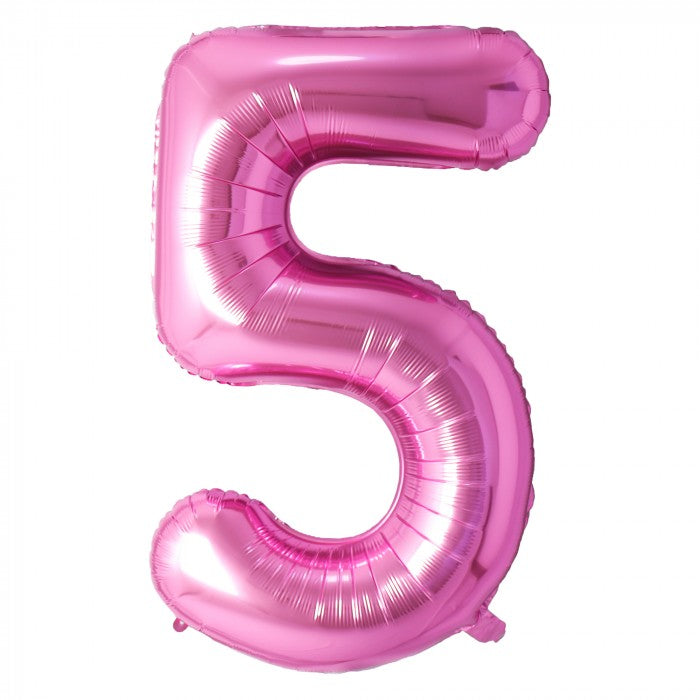 PINK NUMBER FOIL BALLOONS