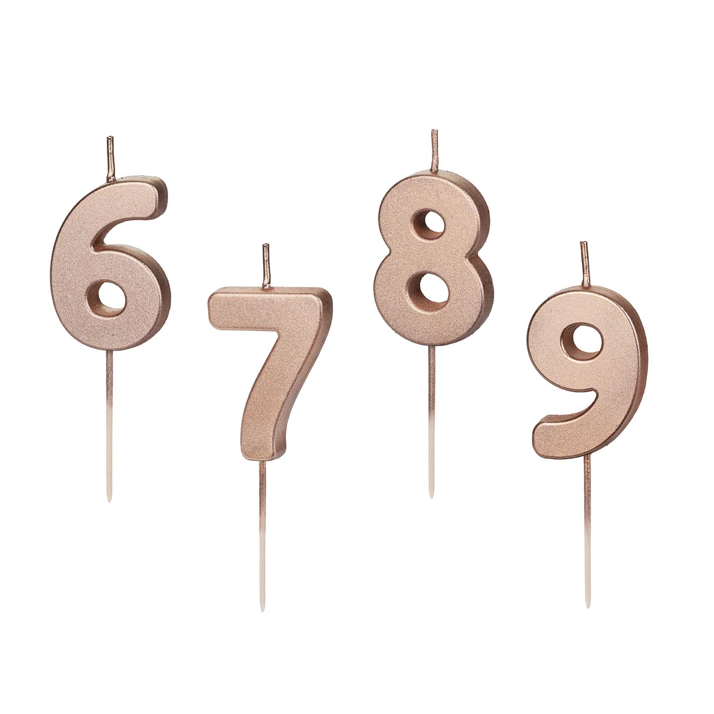 METALLIC ROSE GOLD NUMBER CANDLES