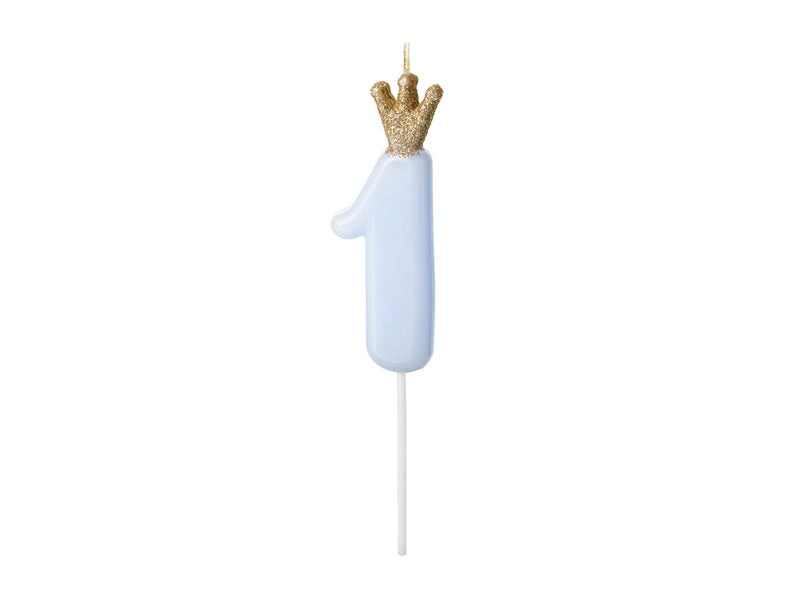 NUMBER CANDLE WITH CROWN