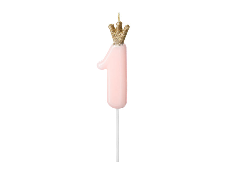 NUMBER CANDLE WITH CROWN