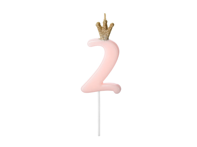 NUMBER CANDLE WITH CROWN