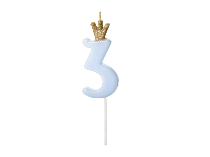 NUMBER CANDLE WITH CROWN