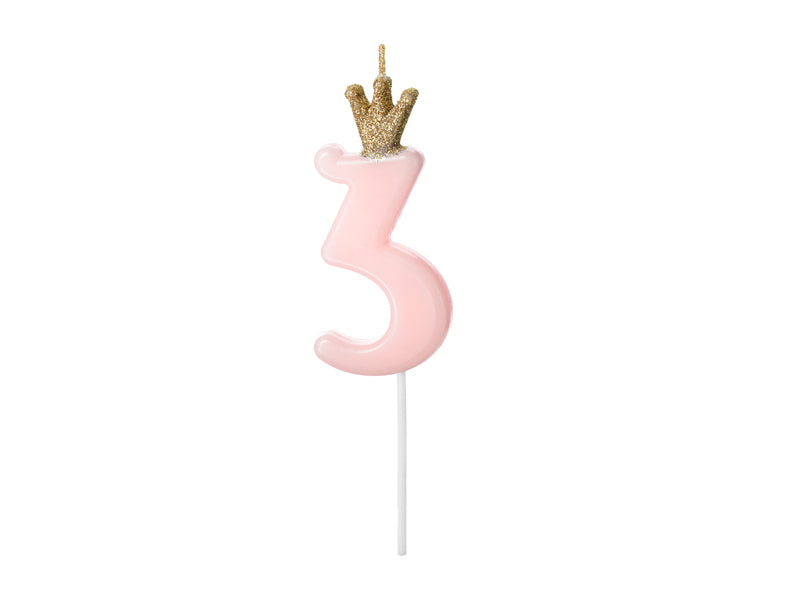 NUMBER CANDLE WITH CROWN