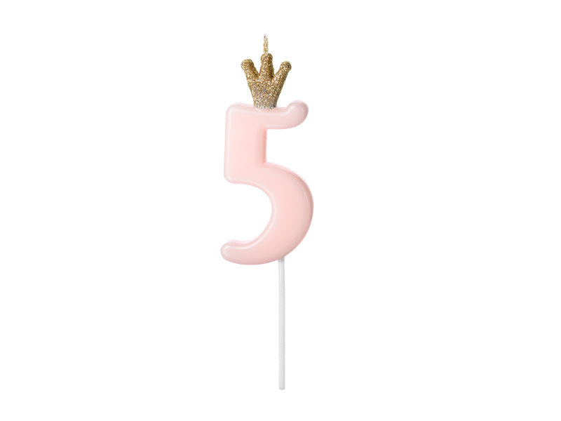 NUMBER CANDLE WITH CROWN
