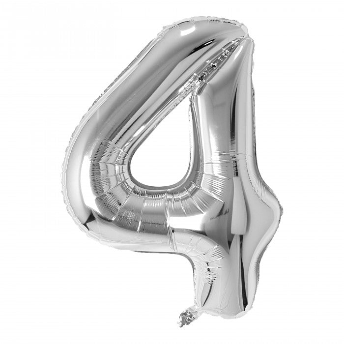 SILVER NUMBER BALLOONS