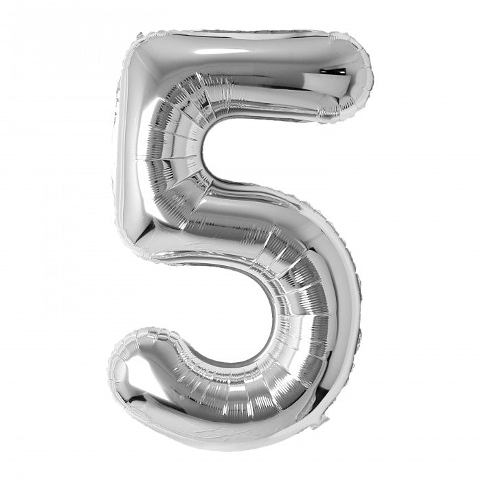 SILVER NUMBER BALLOONS