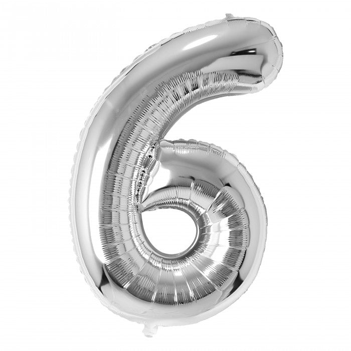 SILVER NUMBER BALLOONS