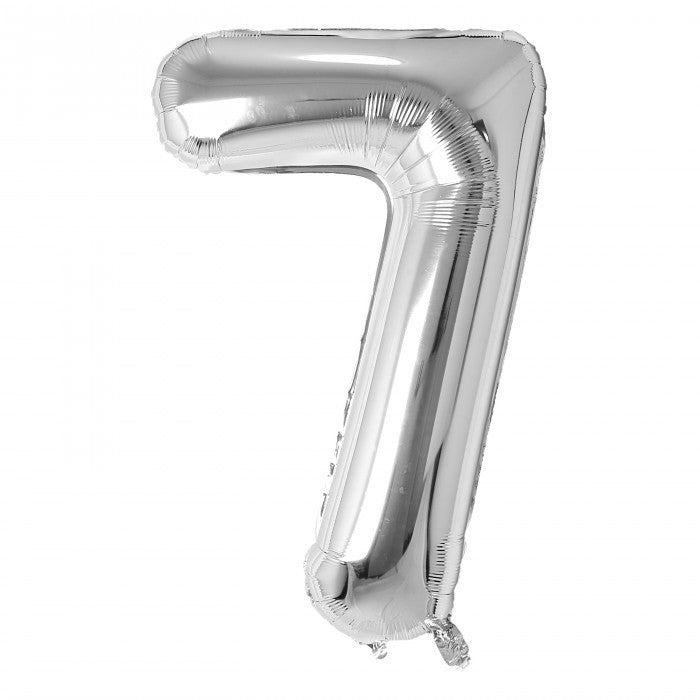 SILVER NUMBER BALLOONS