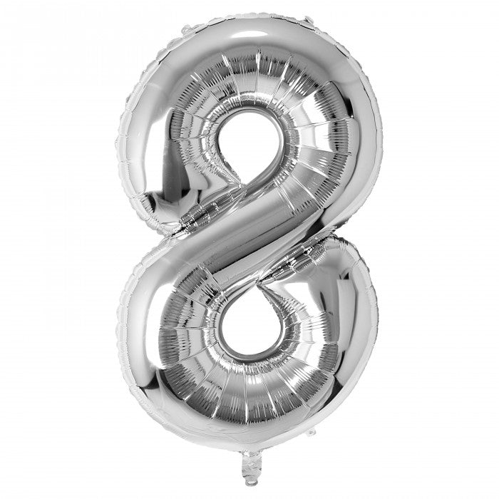 SILVER NUMBER BALLOONS