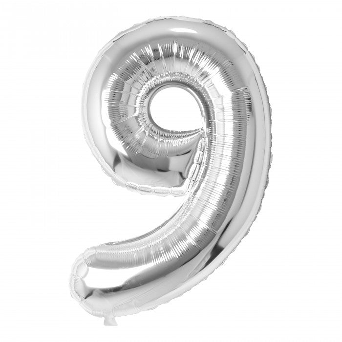 SILVER NUMBER BALLOONS