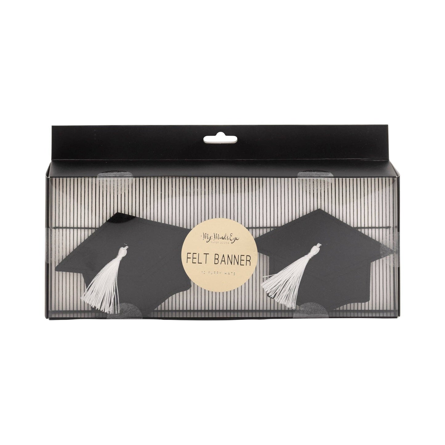 GRAD CAP PUFFY FELT BANNER