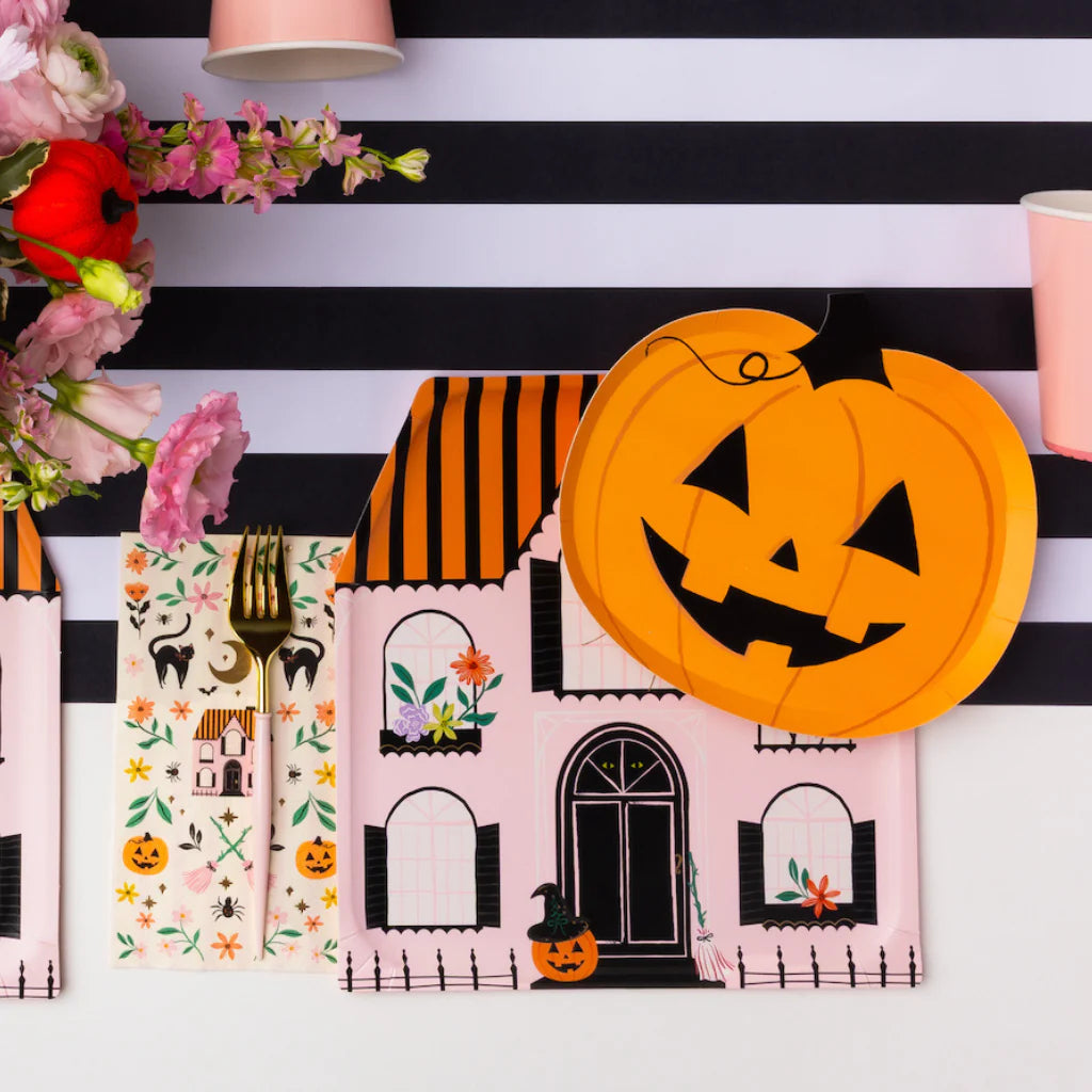 ORANGE JACK-O-LANTERN PLATES