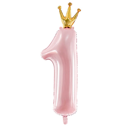 PINK CROWN NUMBER 1 BALLOON