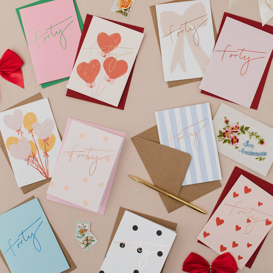 HANDWRITTEN FORTY CARD