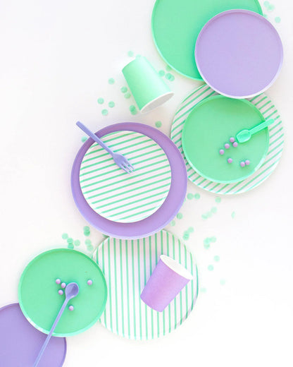 MINT STRIPED PLATES