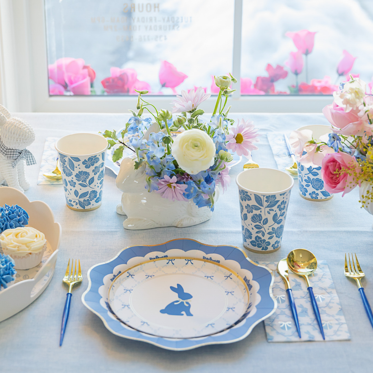 BLUE FLORAL CUPS