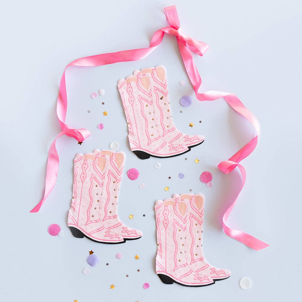 PINK COWGIRL BOOT NAPKINS