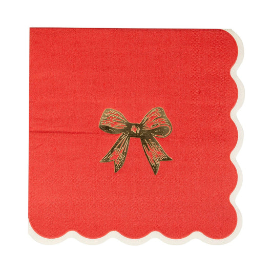 RED + GOLD BOW NAPKINS