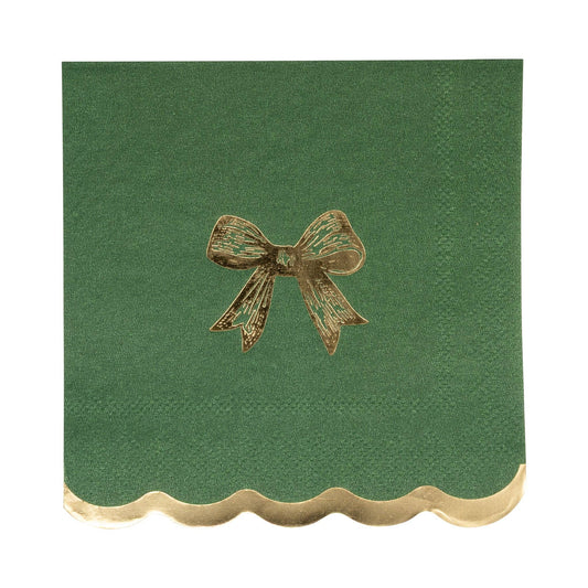 GREEN + GOLD BOW NAPKINS