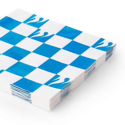 HOT WHEELS™ BLUE FOIL CHECKER NAPKINS