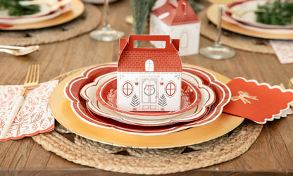 RED + GOLD BOW NAPKINS