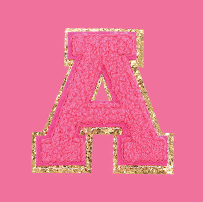 DARK PINK VARSITY CHENILLE LETTERS A-Z