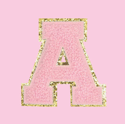 LIGHT PINK VARSITY CHENILLE LETTERS A-Z