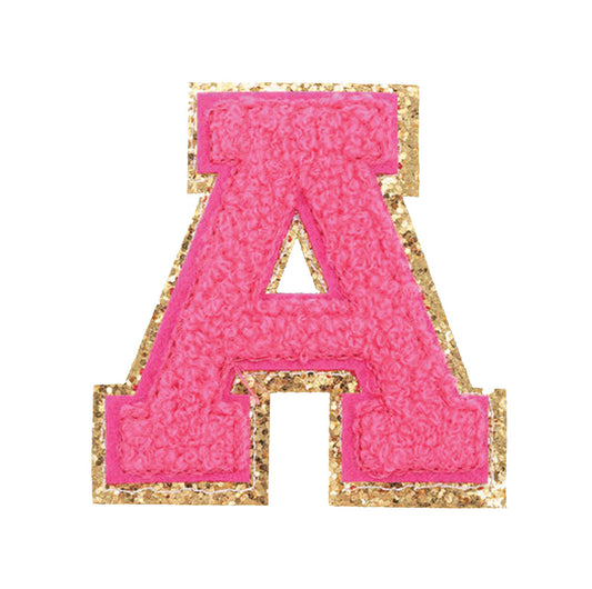 DARK PINK VARSITY CHENILLE LETTERS A-Z