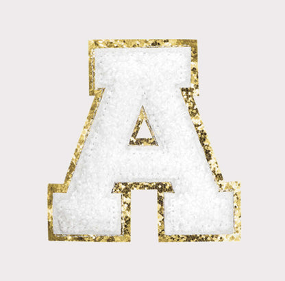 WHITE VARSITY CHENILLE LETTERS A-Z