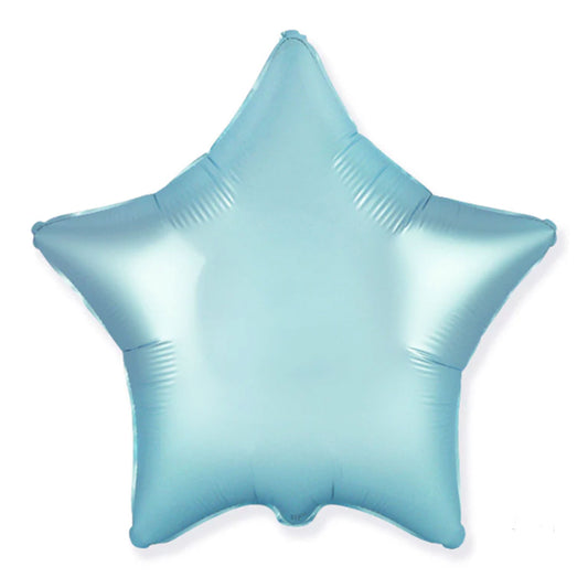 BABY BLUE SATIN STAR FOIL BALLOON