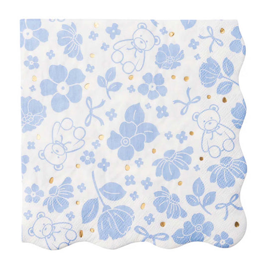FLORAL BLUE BEAR NAPKINS