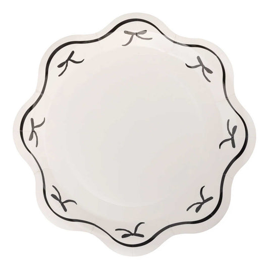 SCALLOPED BLACK BOW PLATE